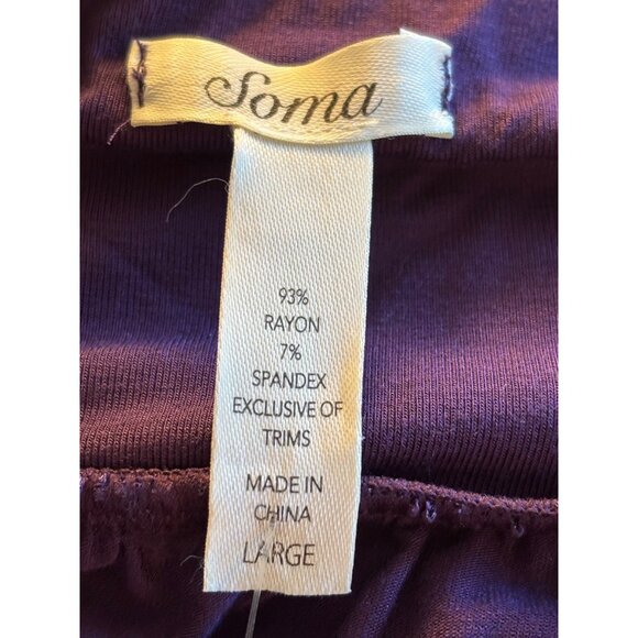Soma Purple Blackberry Chemise Lingerie With Lace Detail Size L - Picture 6 of 10